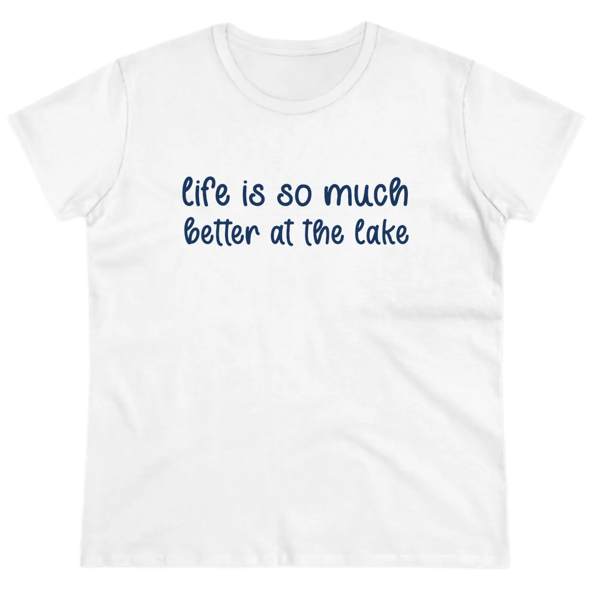 Life Is Better At The Lake Design Ladies Tee in White