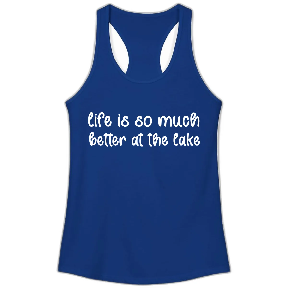 Life Is Better At The Lake Design Ladies Tank in Solid Royal