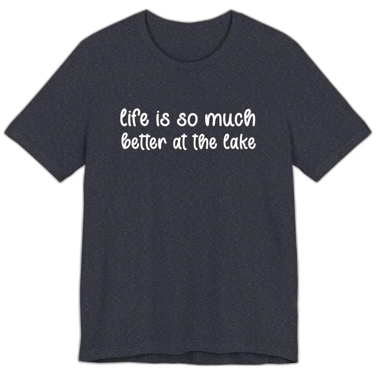 Life Is Better At The Lake Design Premium T-Shirt in Heather Navy