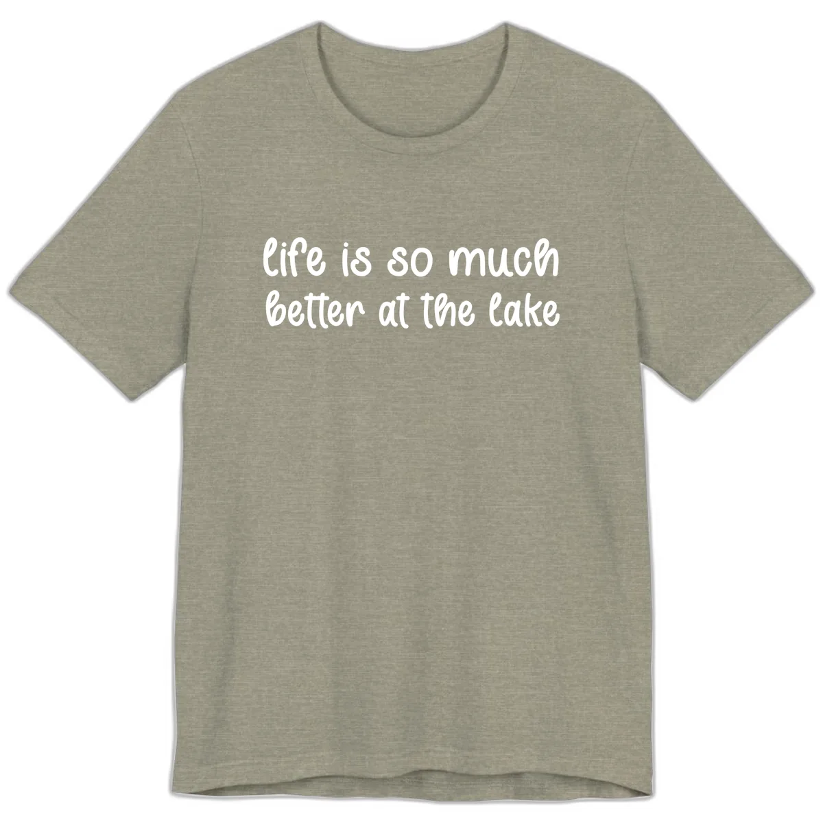 Life Is Better At The Lake Design Premium T-Shirt in Heather Stone