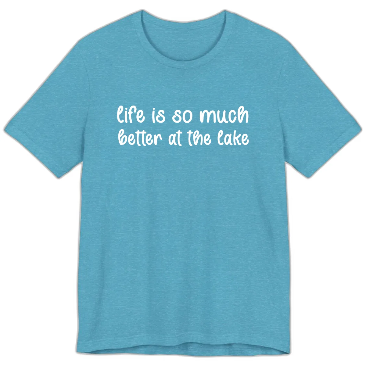 Life Is Better At The Lake Design Premium T-Shirt in Heather Aqua