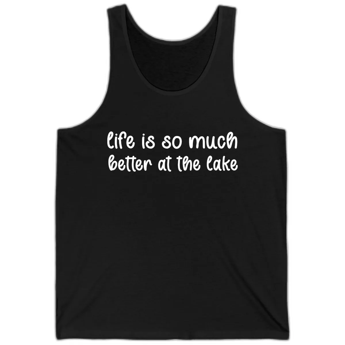 Life Is Better At The Lake Design Tank in Black