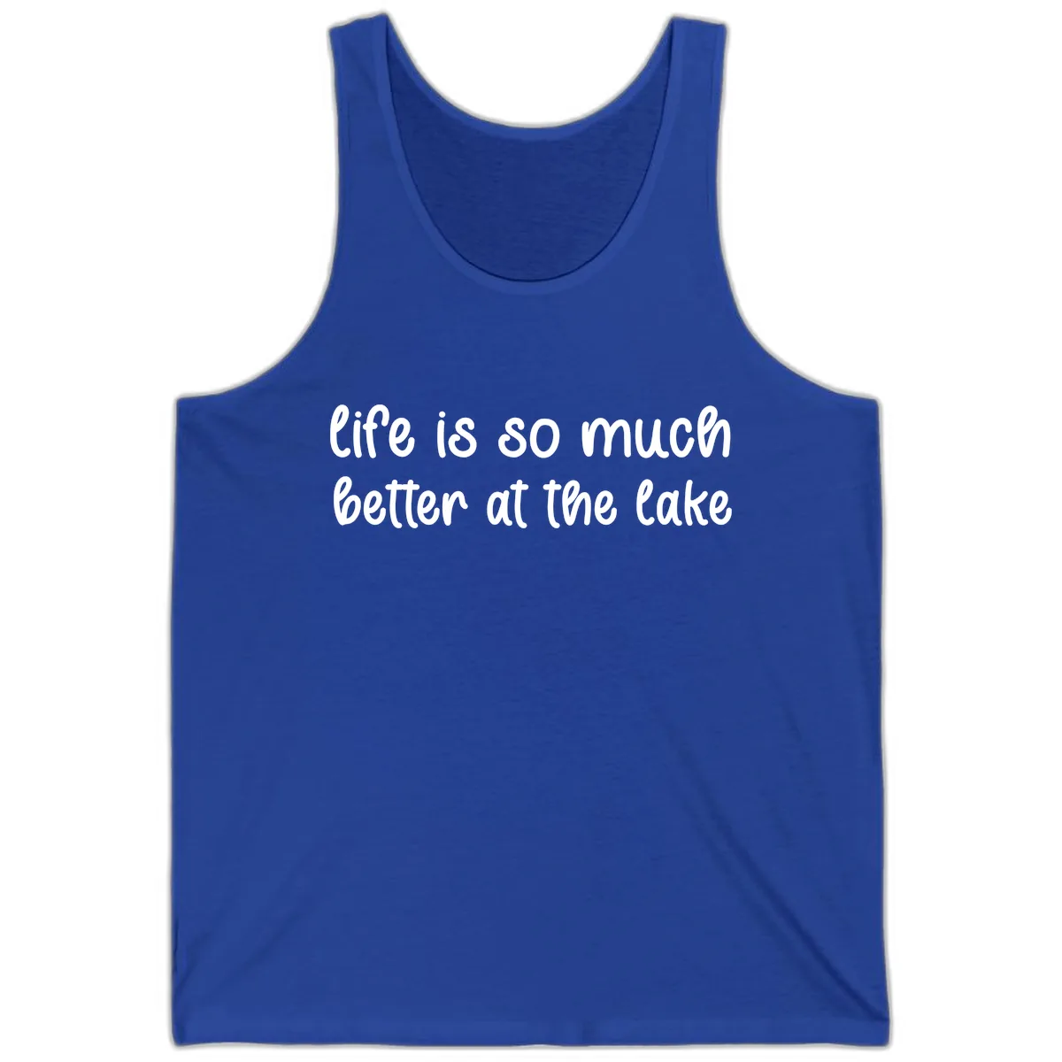 Life Is Better At The Lake Design Tank in True Royal