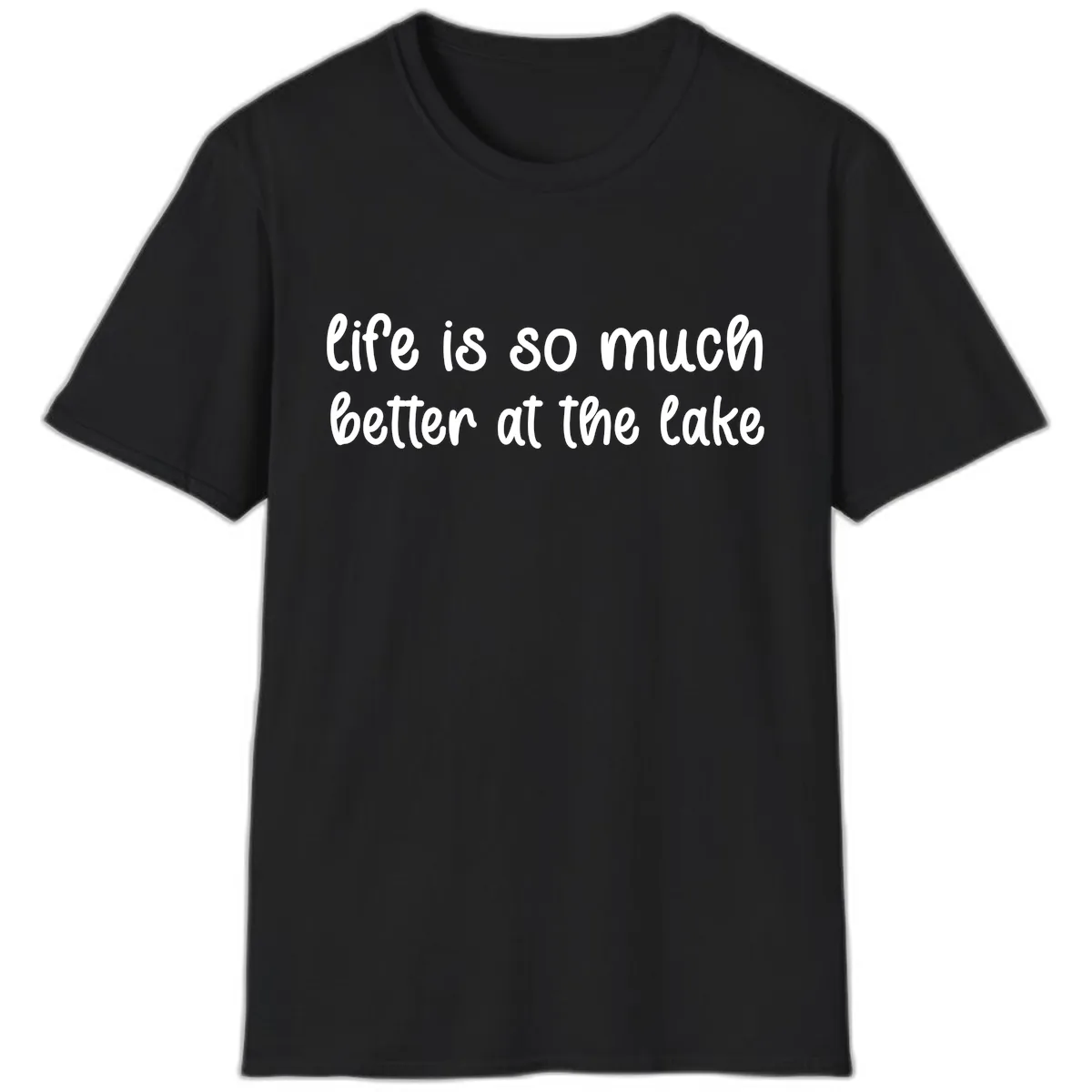 Life Is Better At The Lake Design T-Shirt in Black