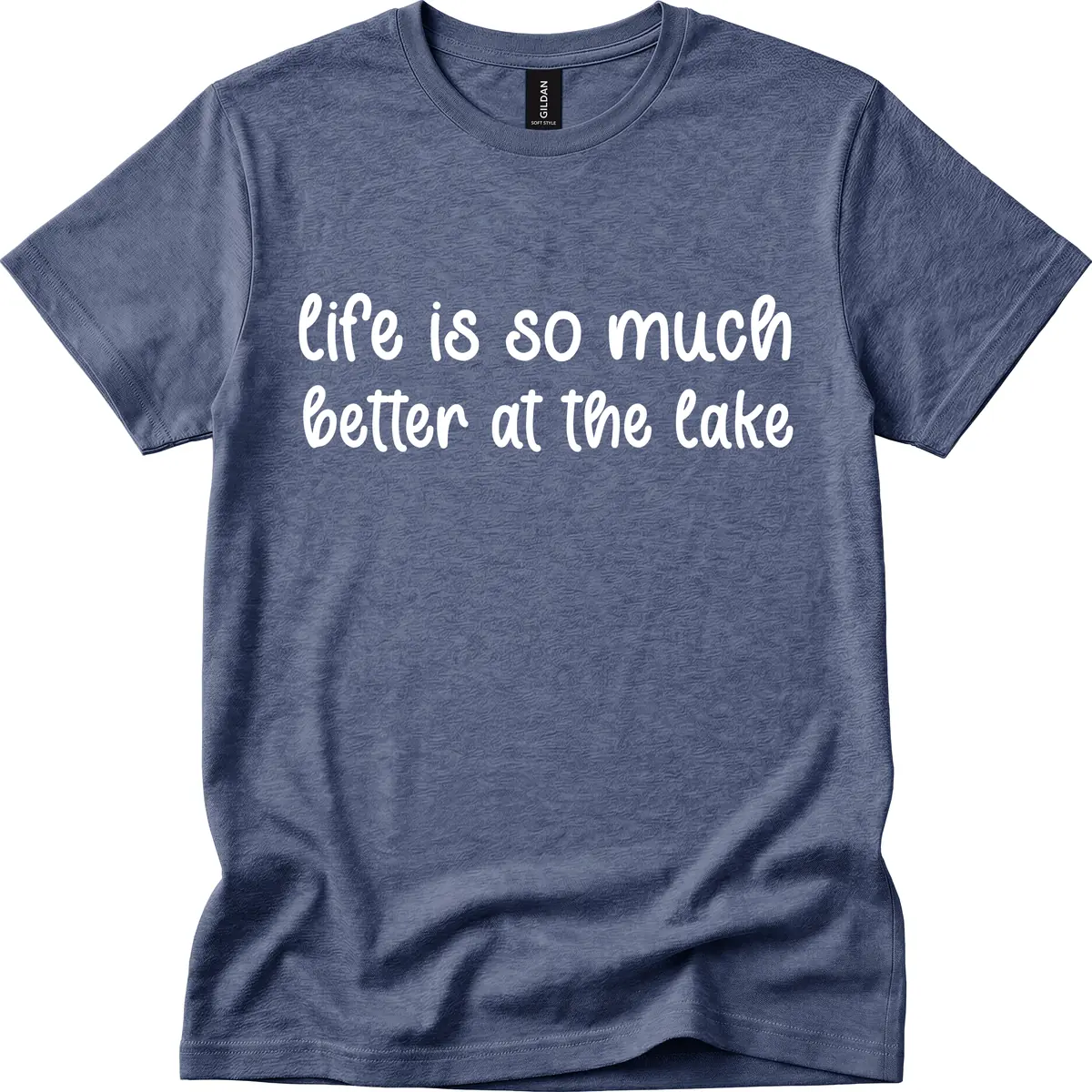 Life Is Better At The Lake Design T-Shirt in Heather Navy
