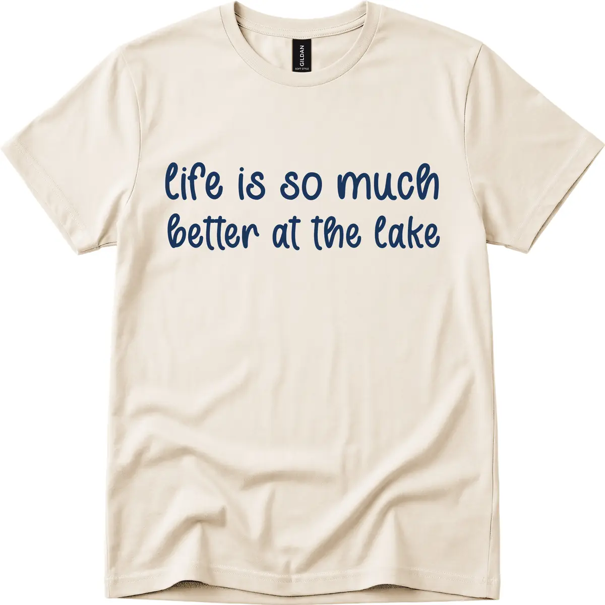 Life Is Better At The Lake Design T-Shirt in Natural
