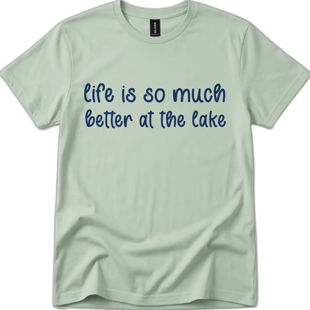 Life Is Better At The Lake Design T-Shirt in Sage