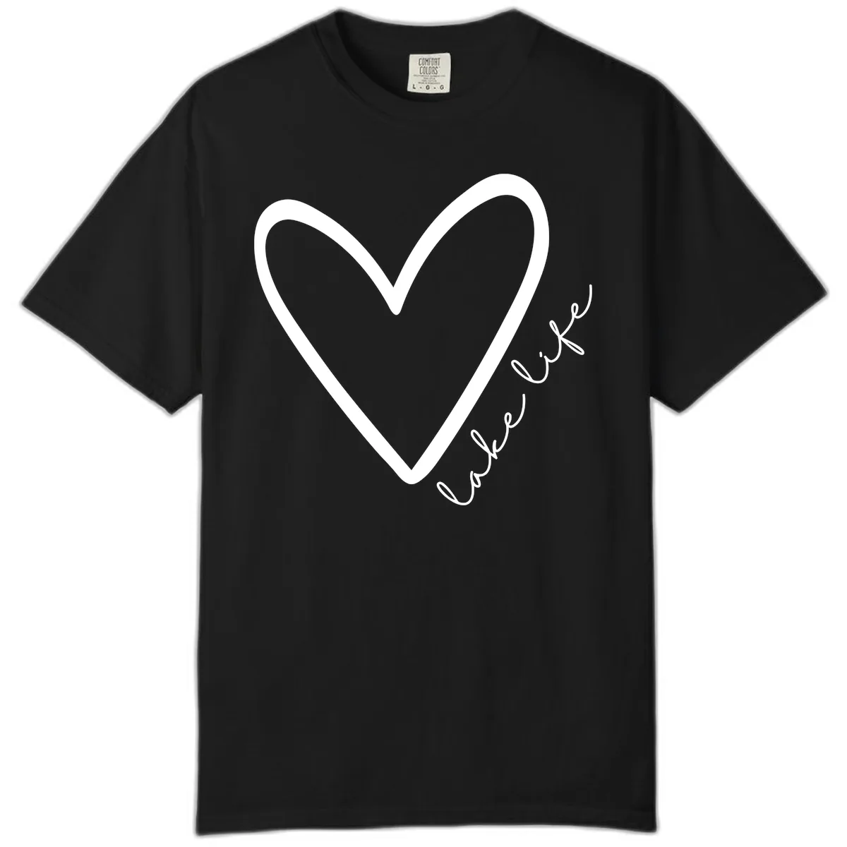 Lake Life Heart Design Comfort Color in Black