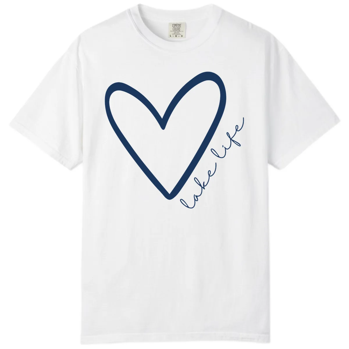 Lake Life Heart Design Comfort Color in White