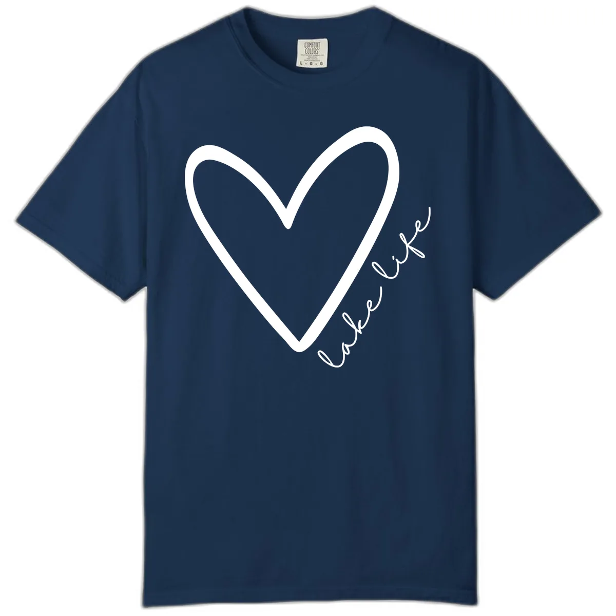 Lake Life Heart Design Comfort Color in Navy