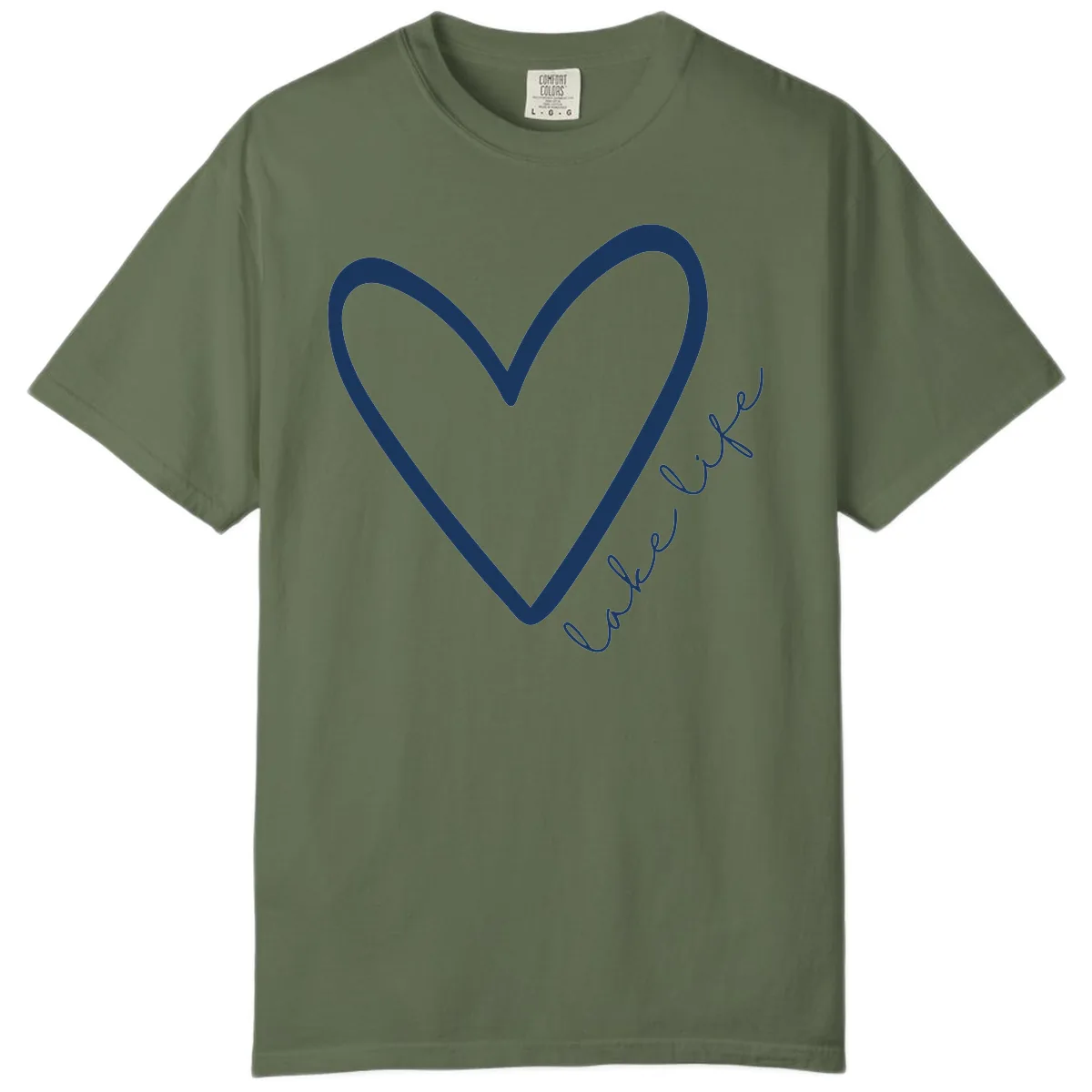 Lake Life Heart Design Comfort Color in Sage
