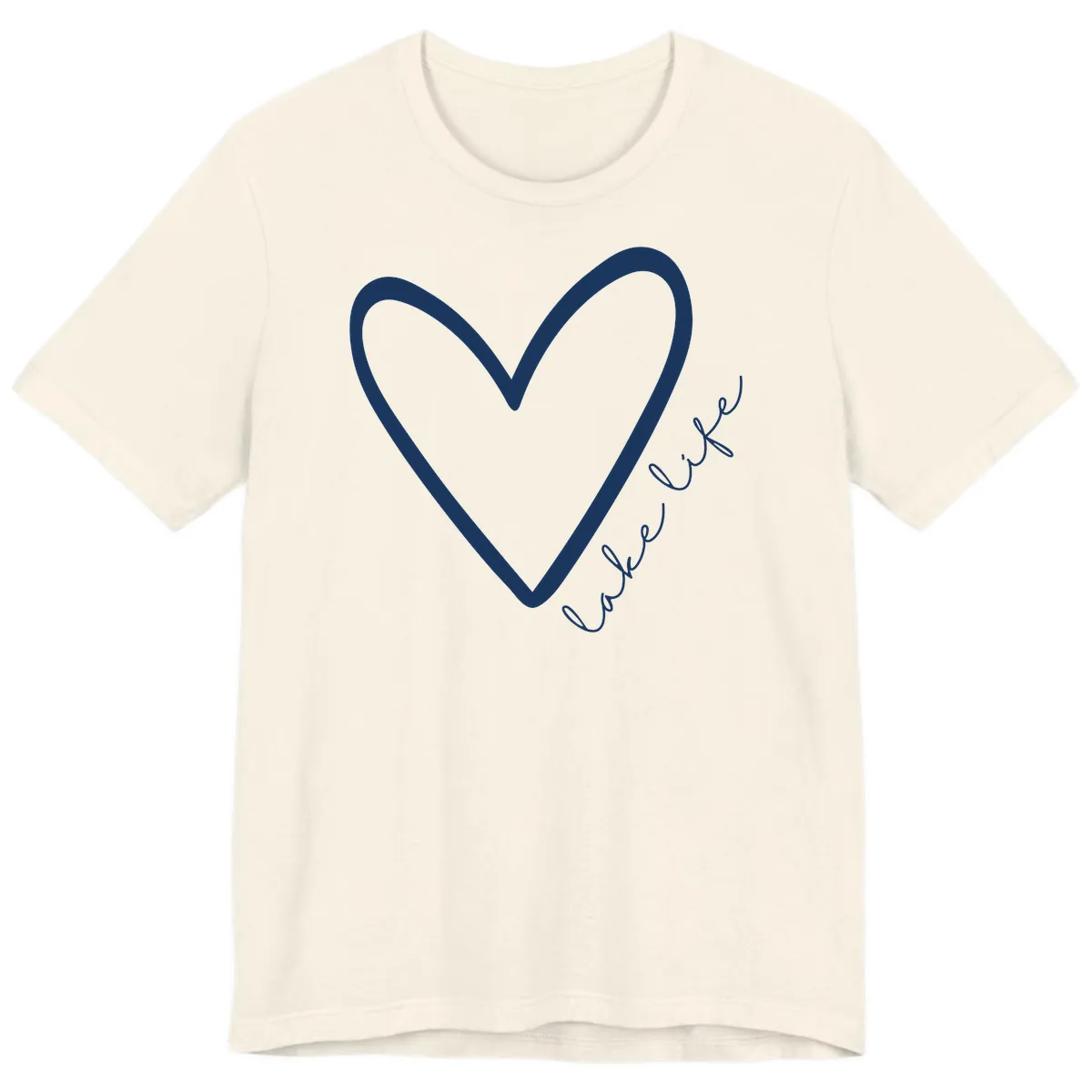 Lake Life Heart Design Premium T-Shirt in Natural