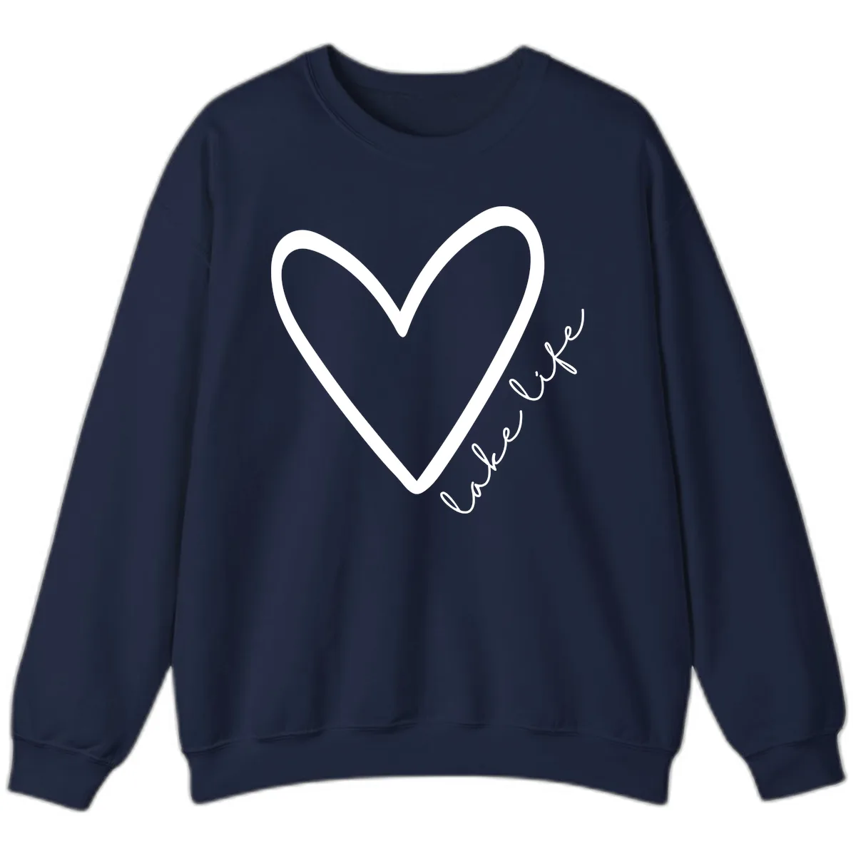 Lake Life Heart Design Sweatshirt in Navy
