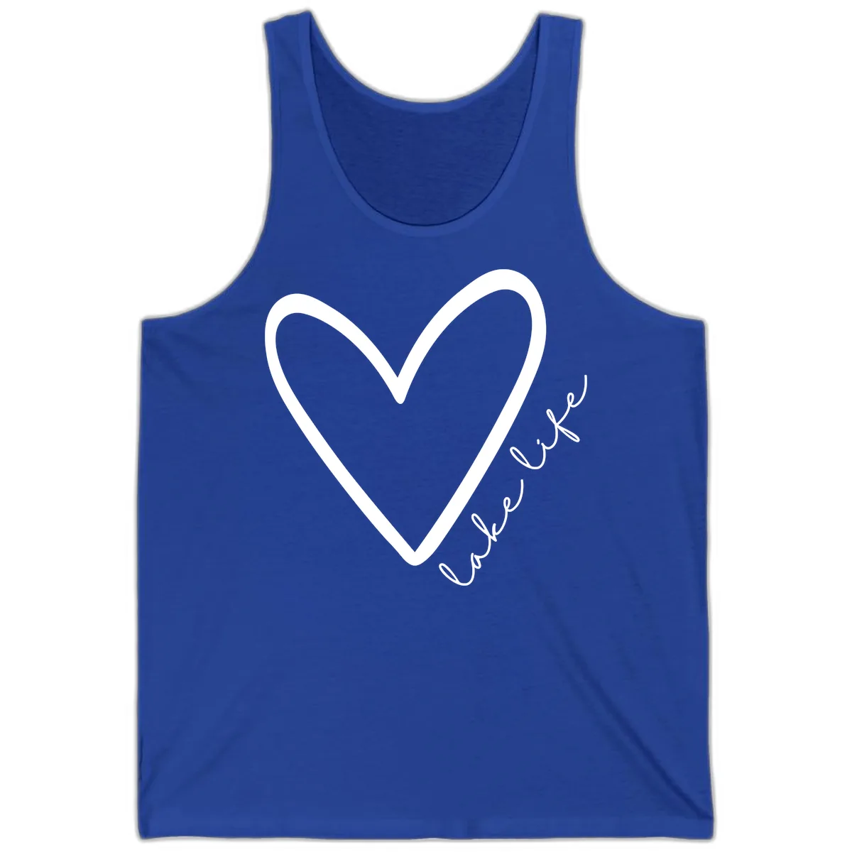 Lake Life Heart Design Tank in True Royal
