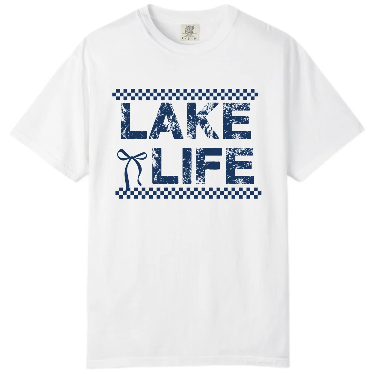 Lake Life With Bow Accent Comfort Color in White