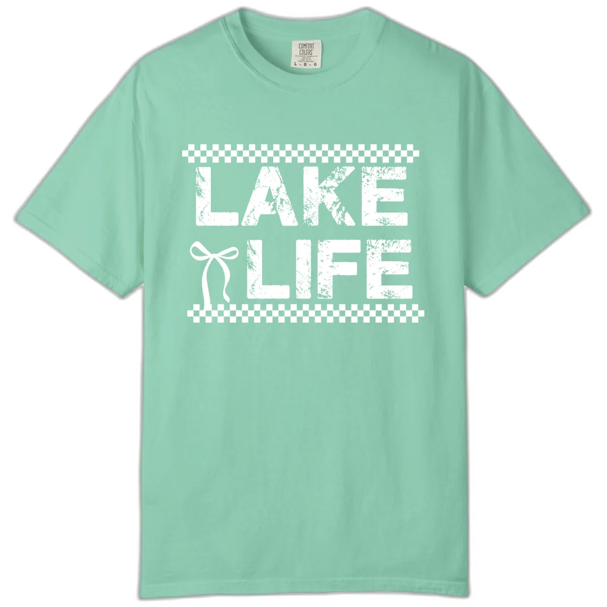 Lake Life With Bow Accent Comfort Color in Island Reef