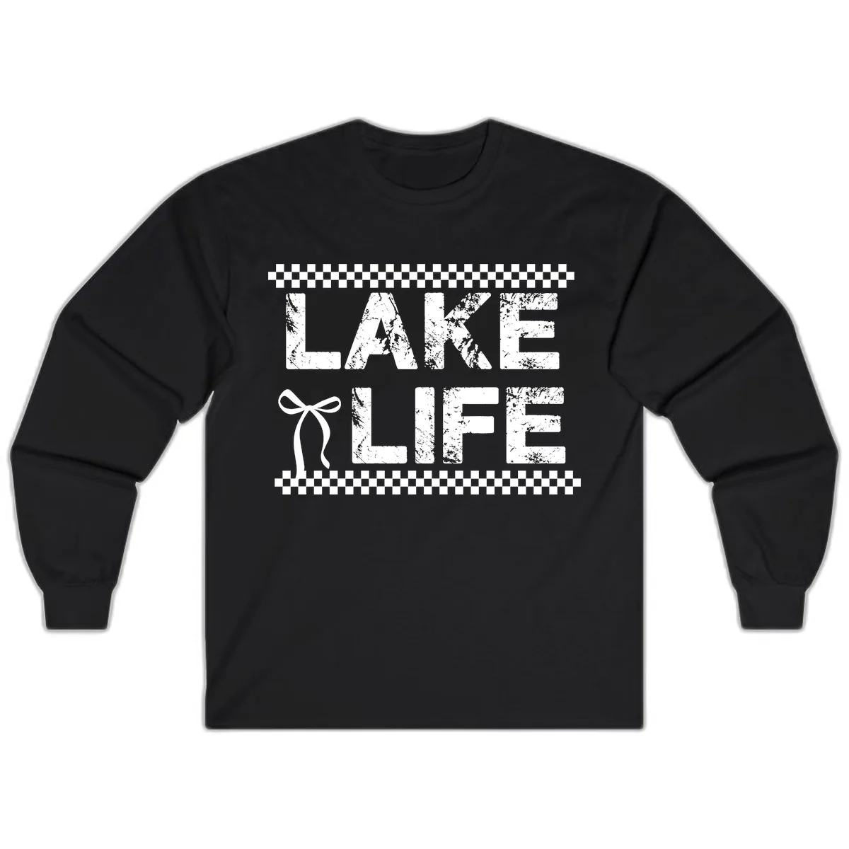 Lake Life With Bow Accent Long Sleeve in Black
