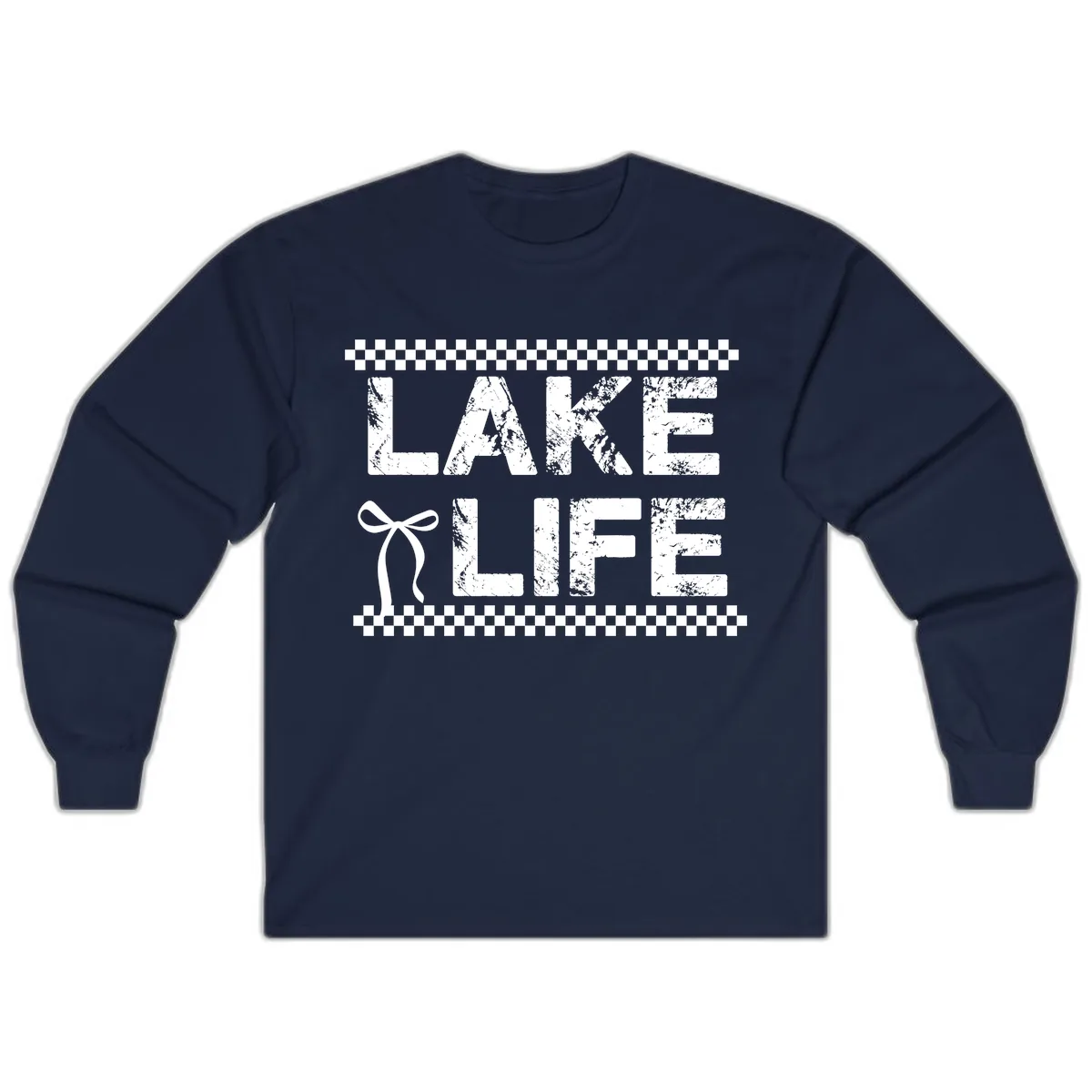 Lake Life With Bow Accent Long Sleeve in Navy