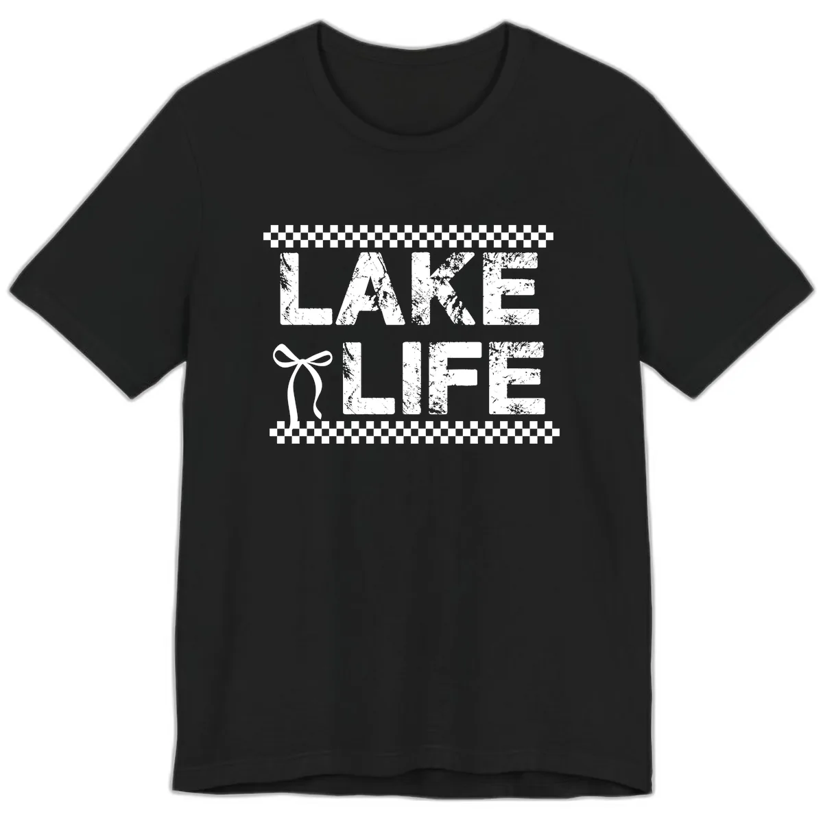 Lake Life With Bow Accent Premium T-Shirt in Black