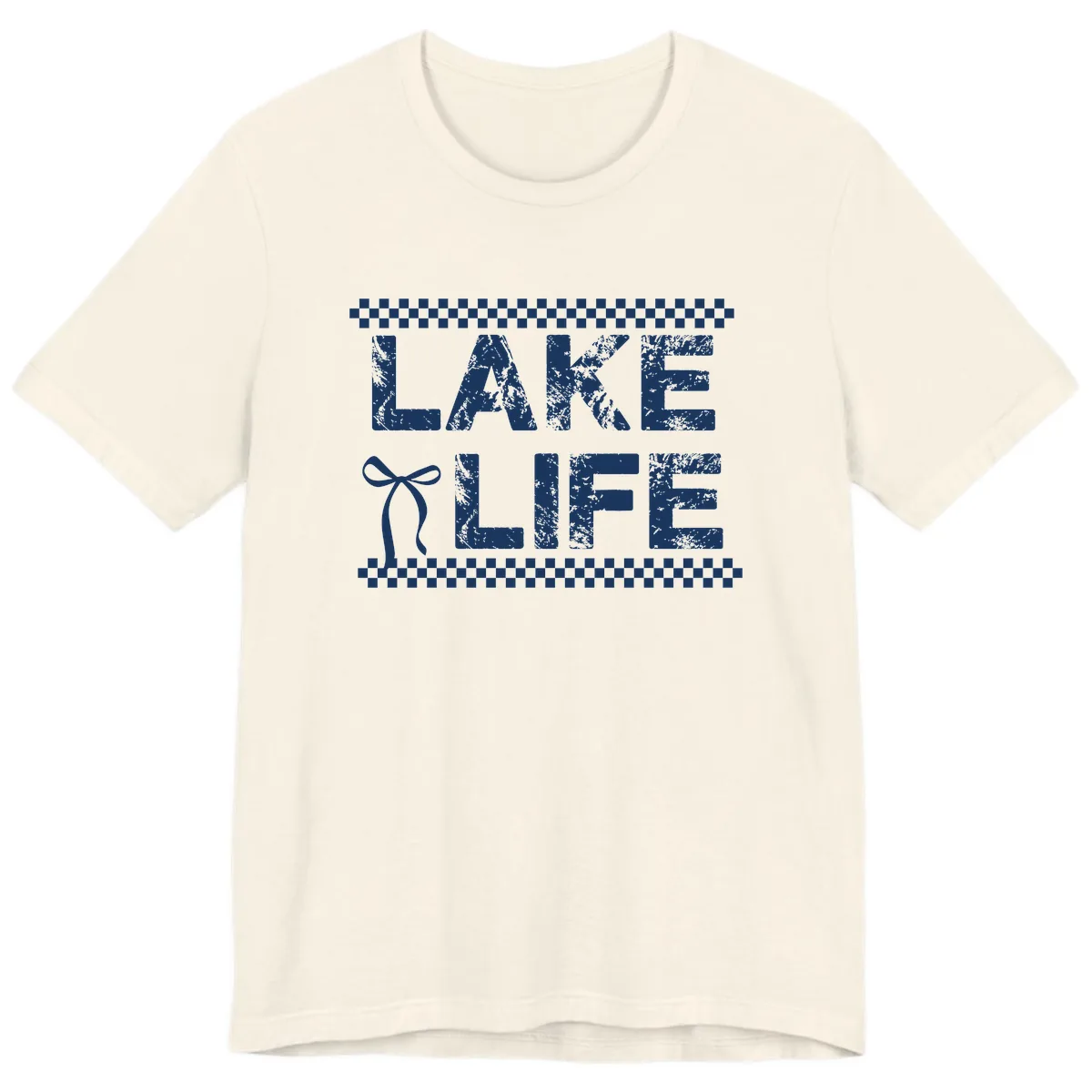 Lake Life With Bow Accent Premium T-Shirt in Natural