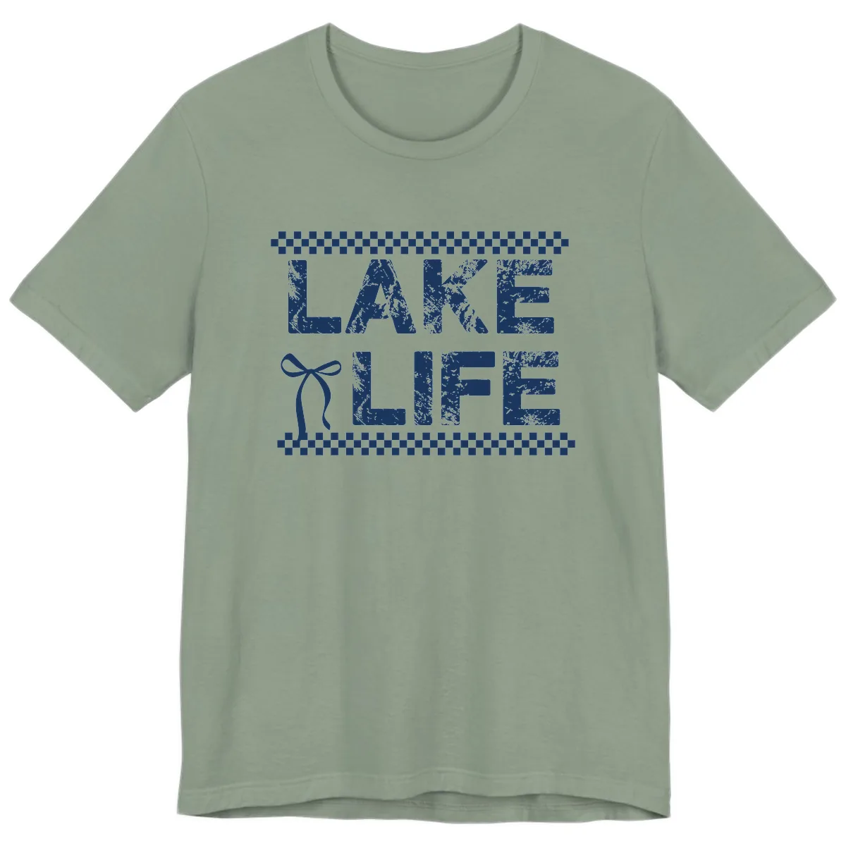 Lake Life With Bow Accent Premium T-Shirt in Sage