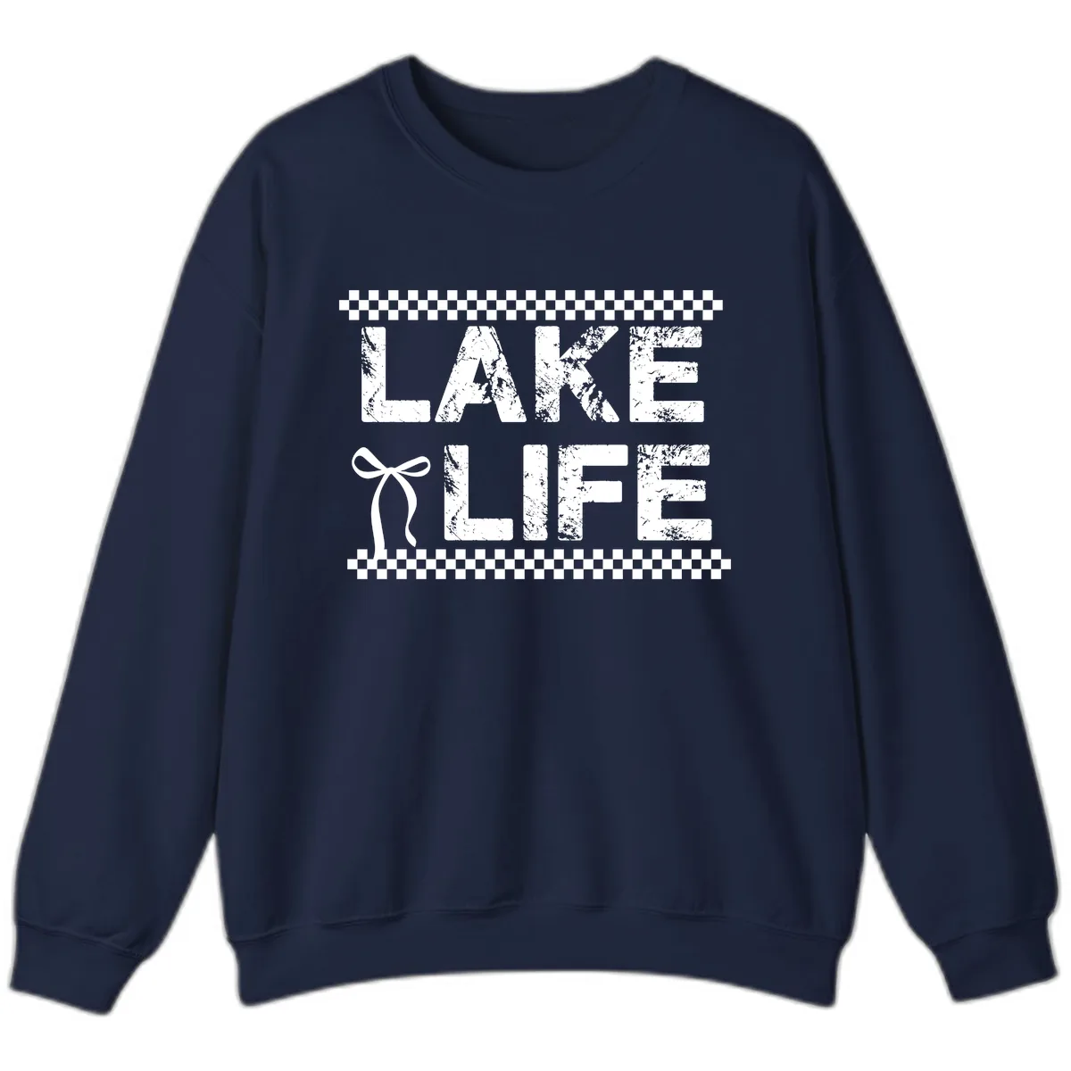 Lake Life With Bow Accent Sweatshirt in Navy