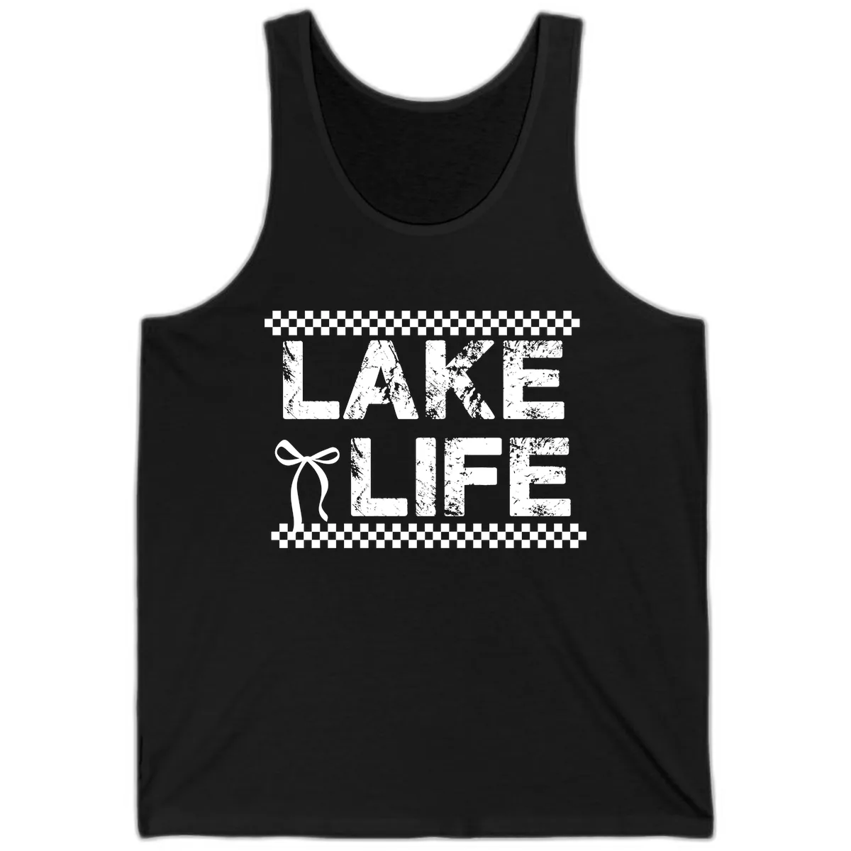 Lake Life With Bow Accent Tank in Black
