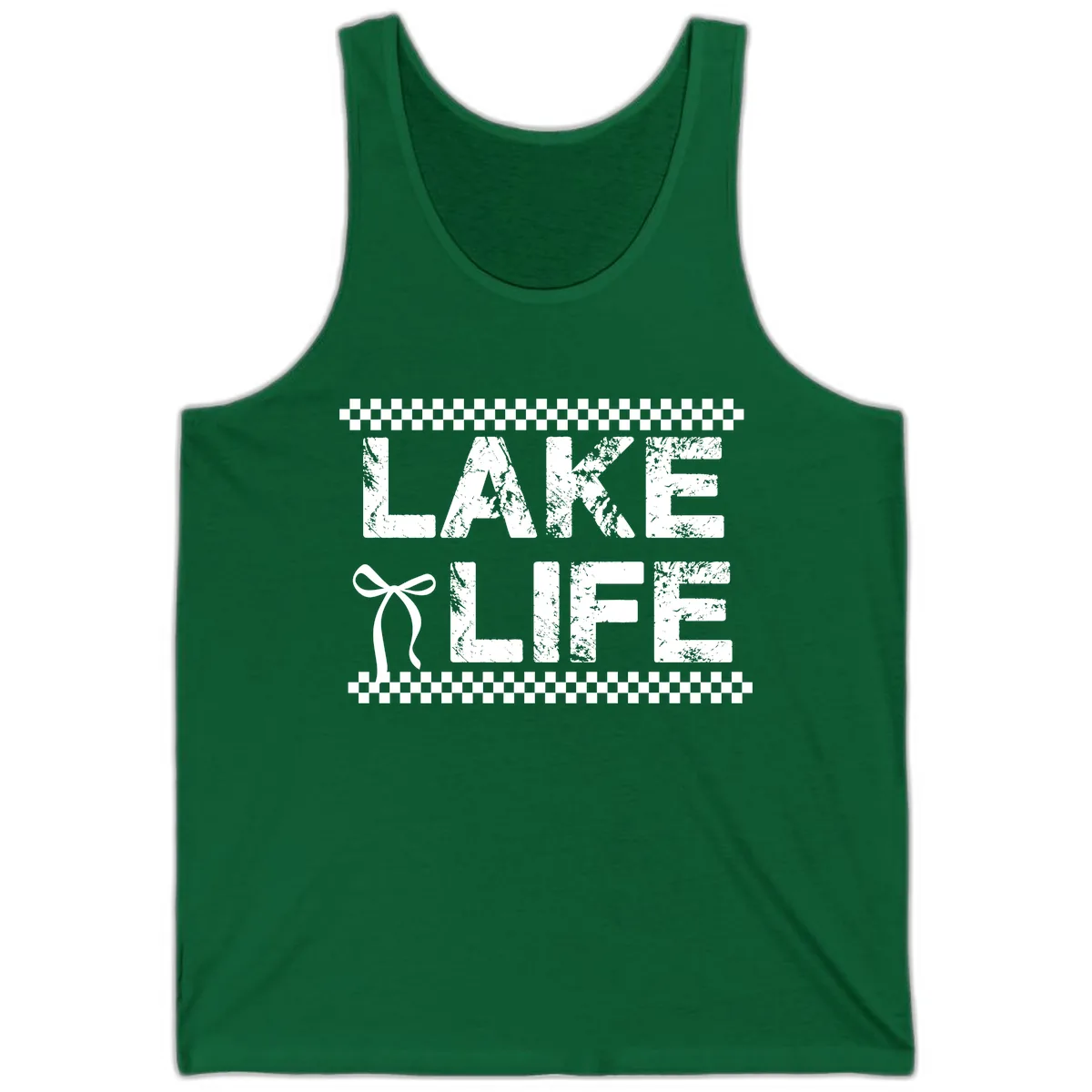 Lake Life With Bow Accent Tank in Kelly
