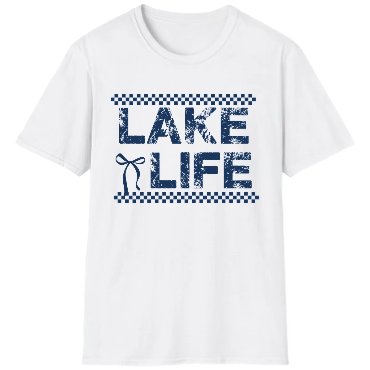 Lake Life With Bow Accent T-Shirt in White