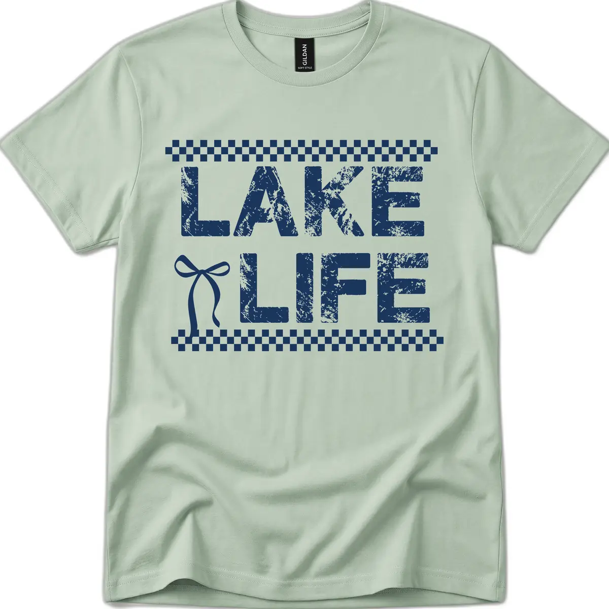 Lake Life With Bow Accent T-Shirt in Sage