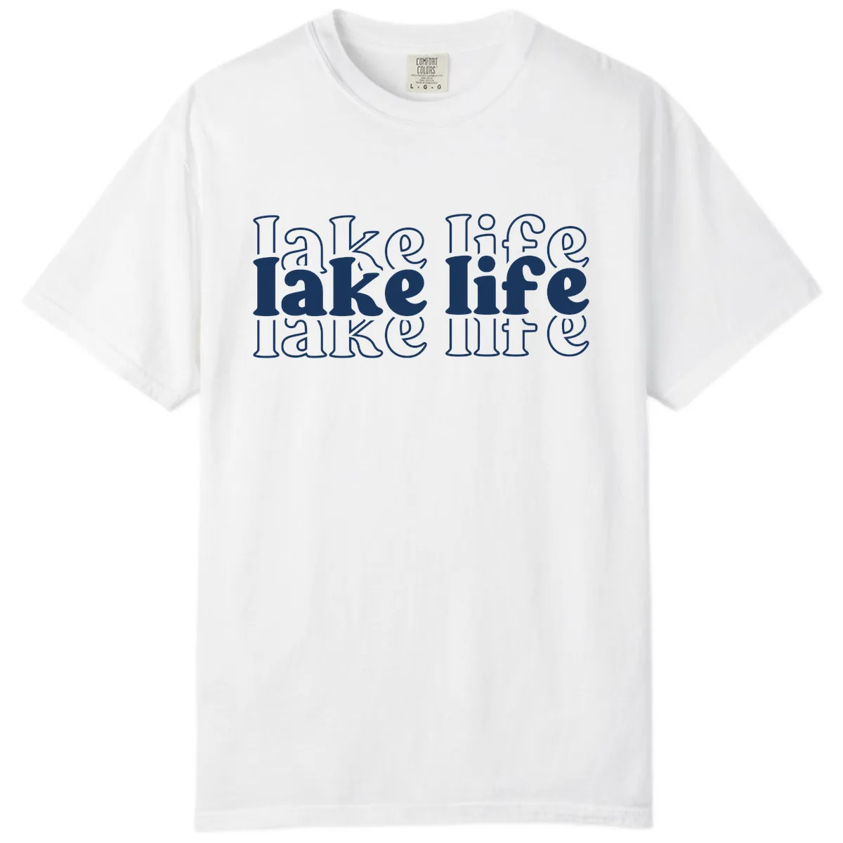 Lake Life Retro Typography Design Comfort Color in White