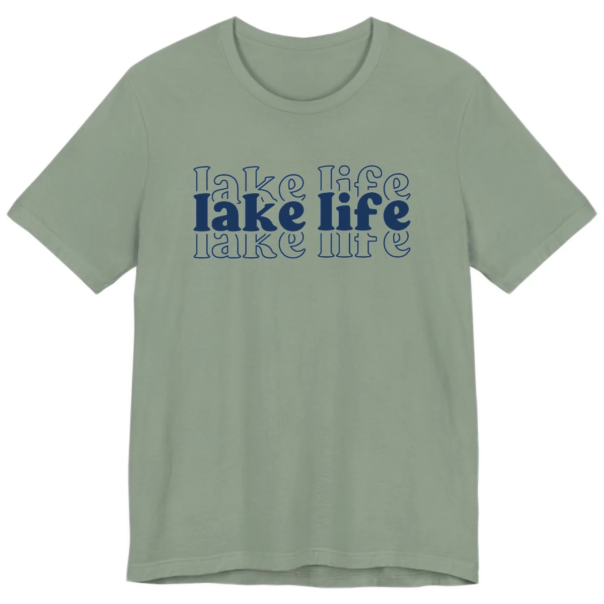 Lake Life Retro Typography Design Premium T-Shirt in Sage