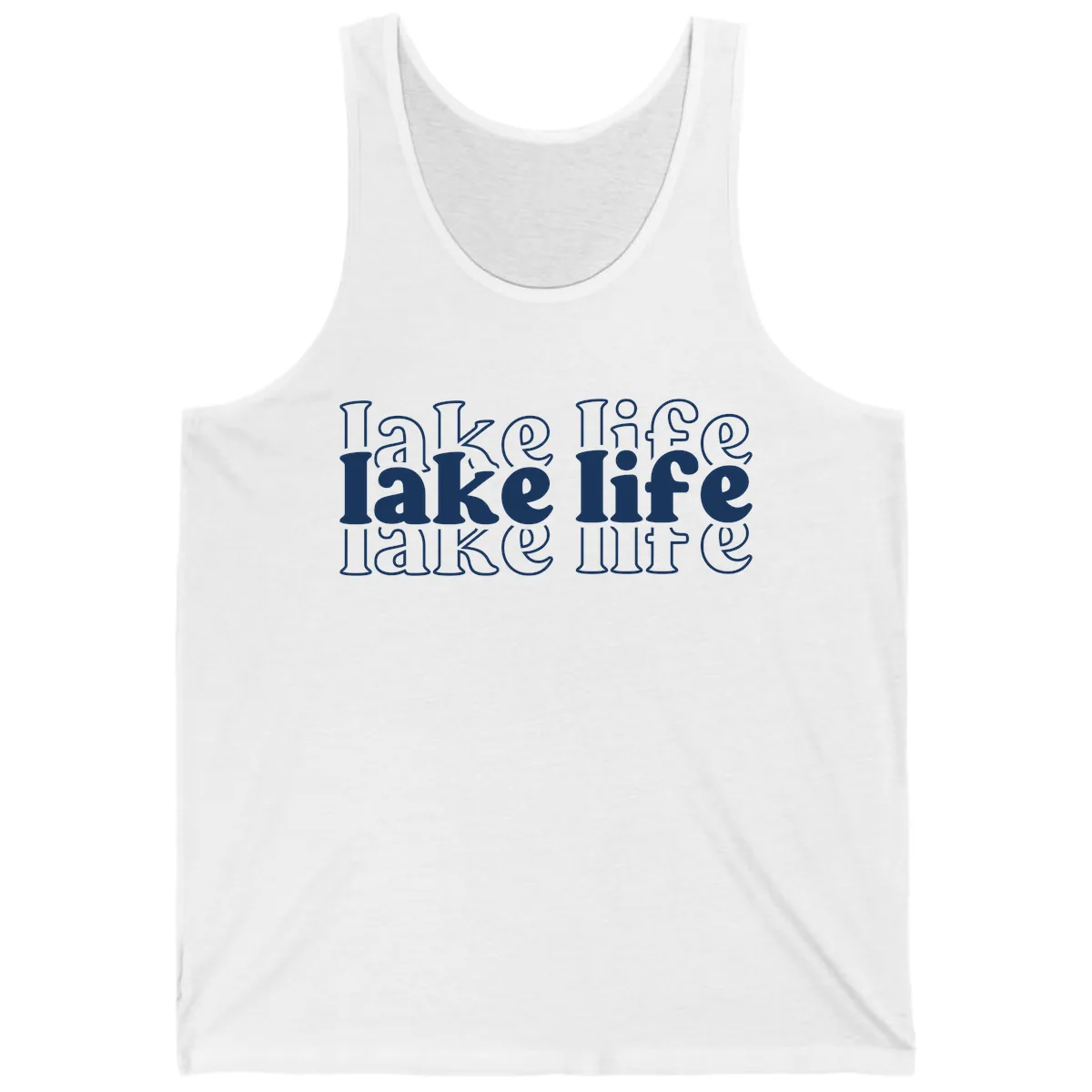 Lake Life Retro Typography Design Tank in White