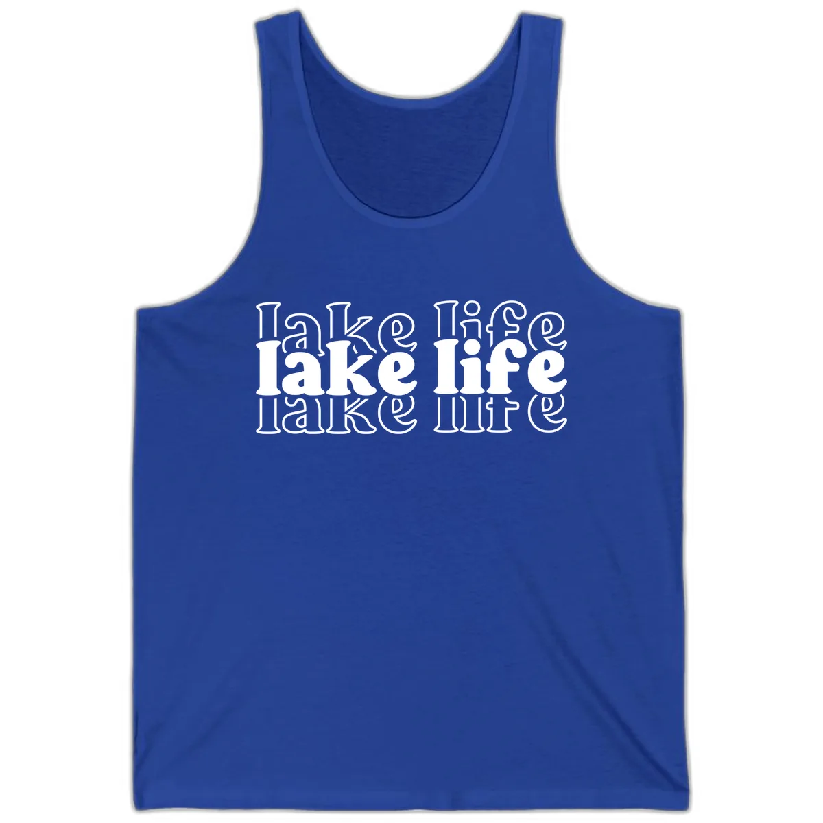 Lake Life Retro Typography Design Tank in True Royal