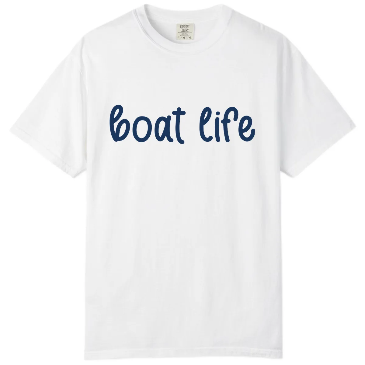 Boat Life Script Design Comfort Color in White