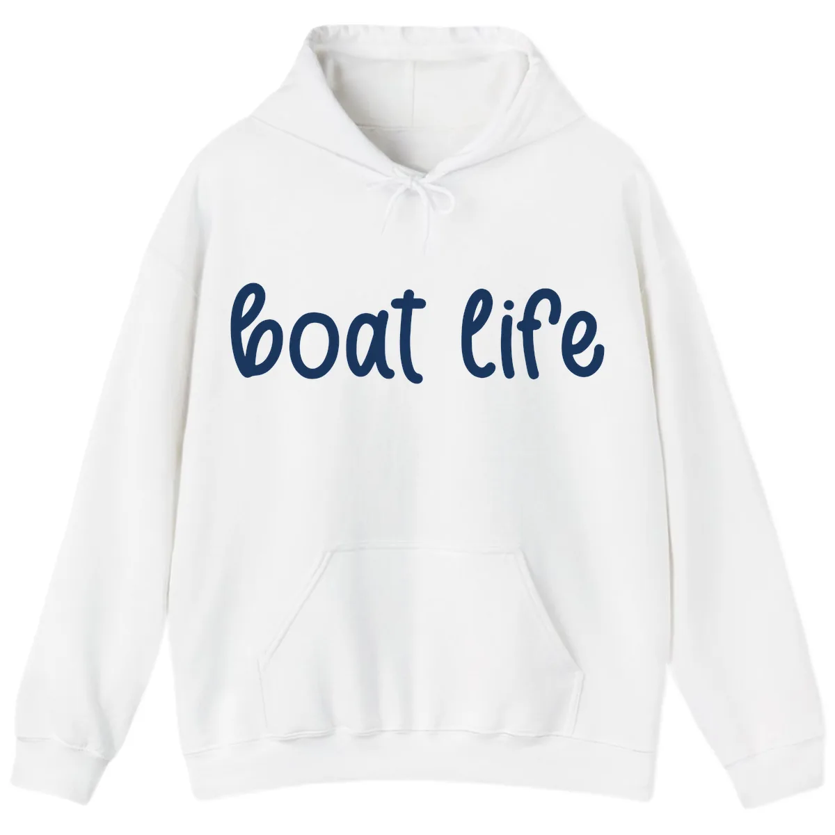 Boat Life Script Design Hoodie in White
