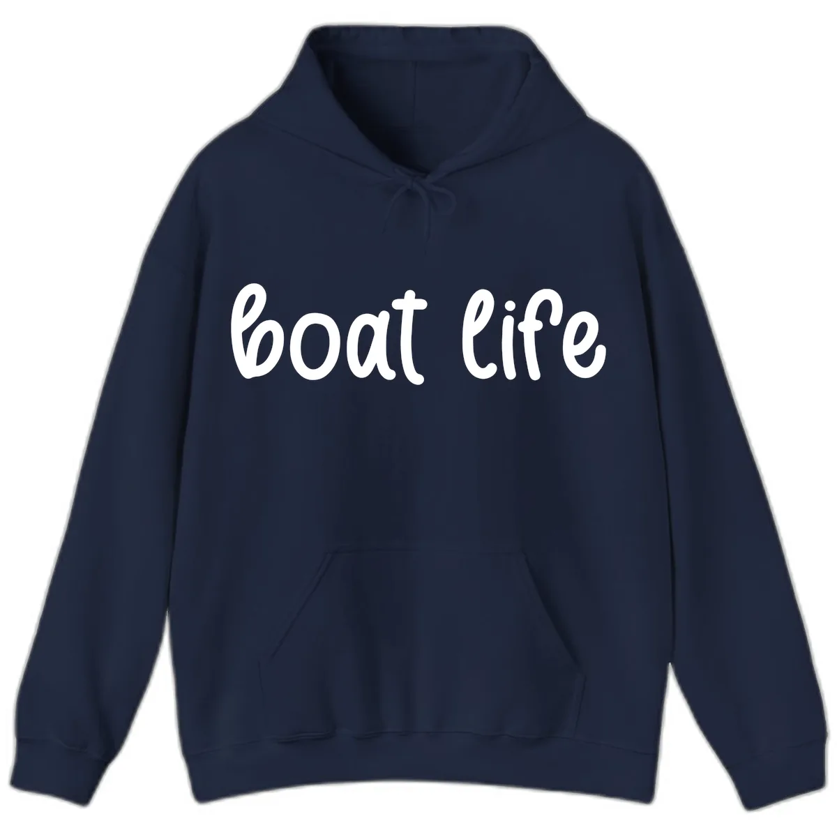 Boat Life Script Design Hoodie in Navy