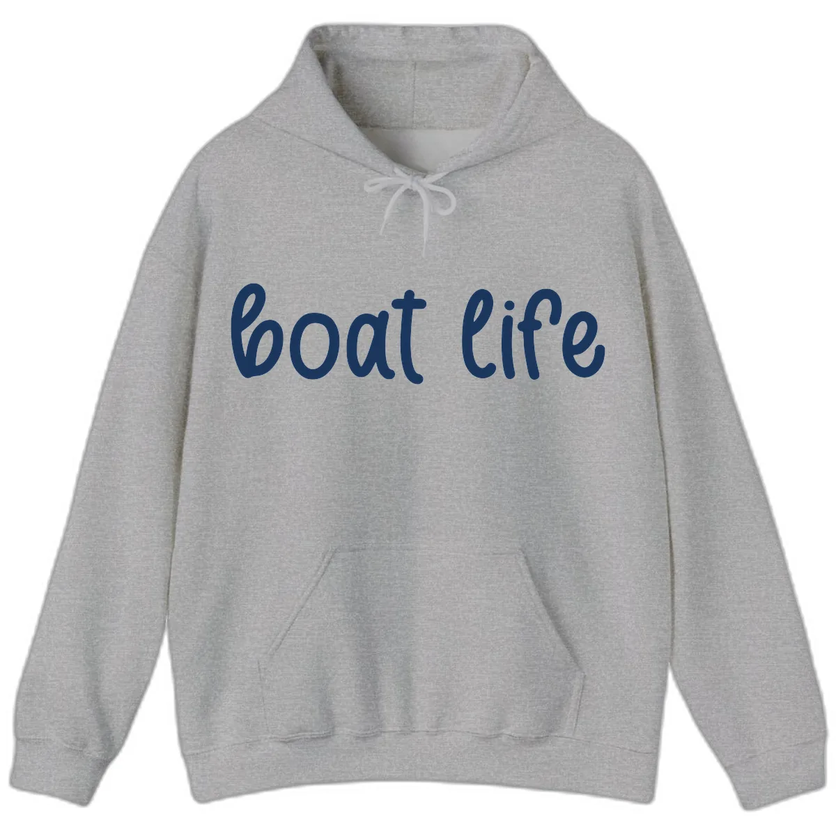 Boat Life Script Design Hoodie in Sport Grey