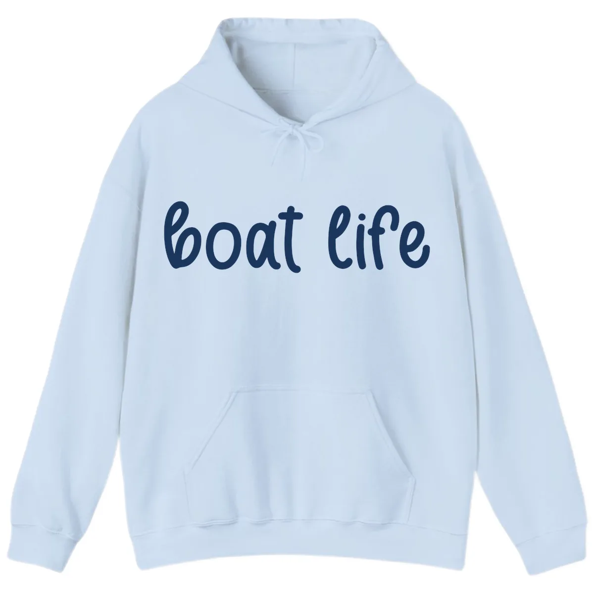 Boat Life Script Design Hoodie in Light Blue
