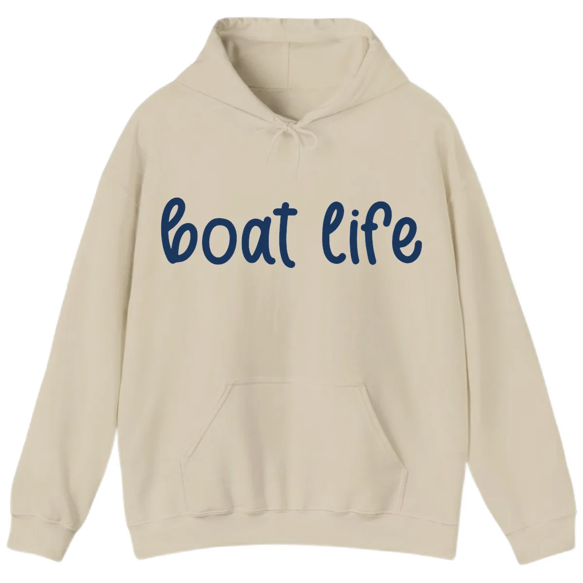 Boat Life Script Design Hoodie in Sand
