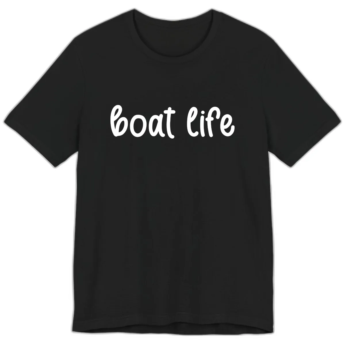 Boat Life Script Design Premium T-Shirt in Black