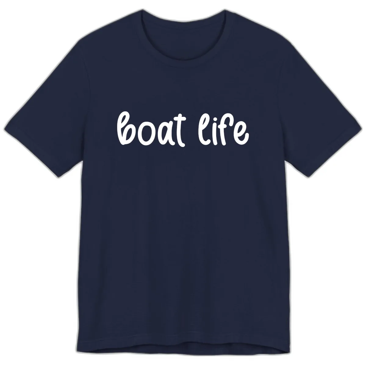 Boat Life Script Design Premium T-Shirt in Navy