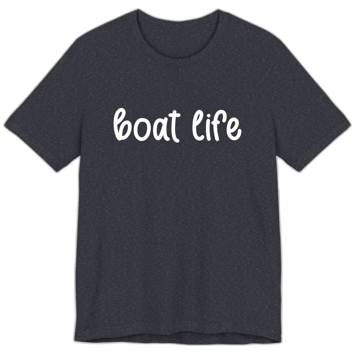 Boat Life Script Design Premium T-Shirt in Heather Navy