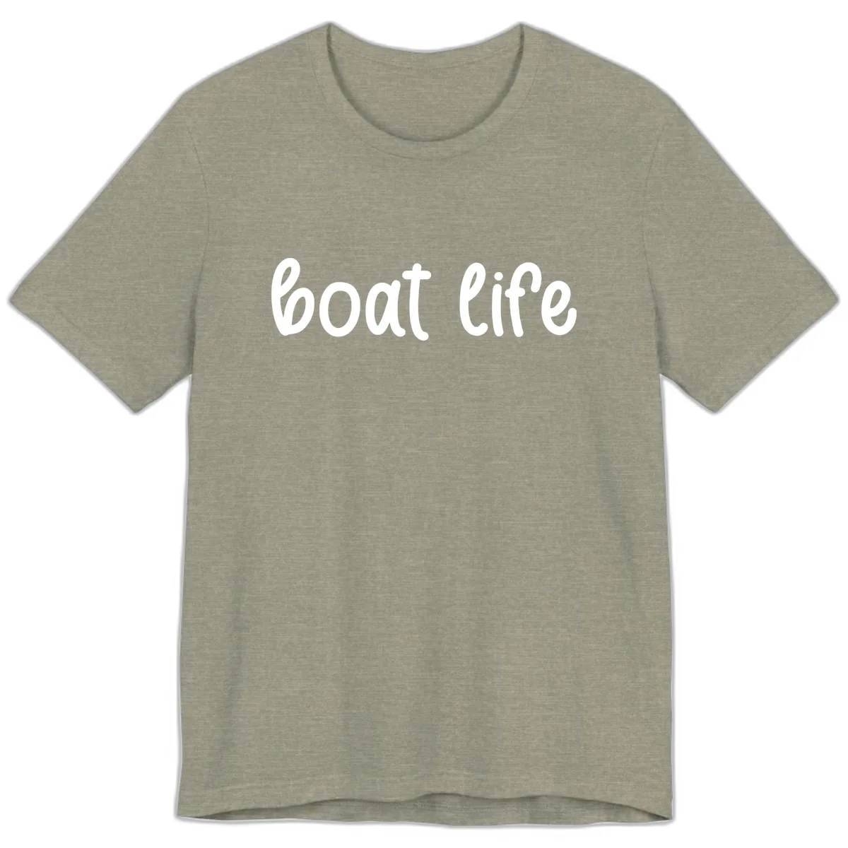 Boat Life Script Design Premium T-Shirt in Heather Stone