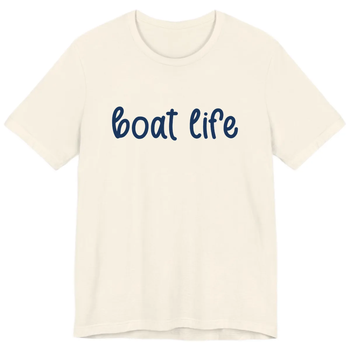 Boat Life Script Design Premium T-Shirt in Natural
