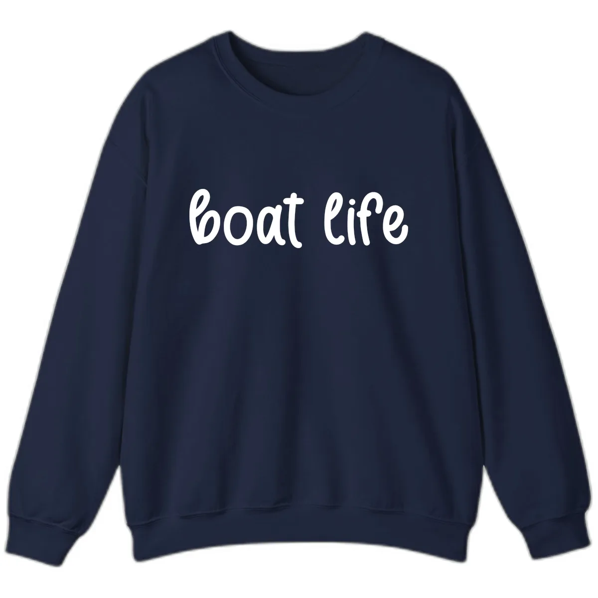 Boat Life Script Design Sweatshirt in Navy