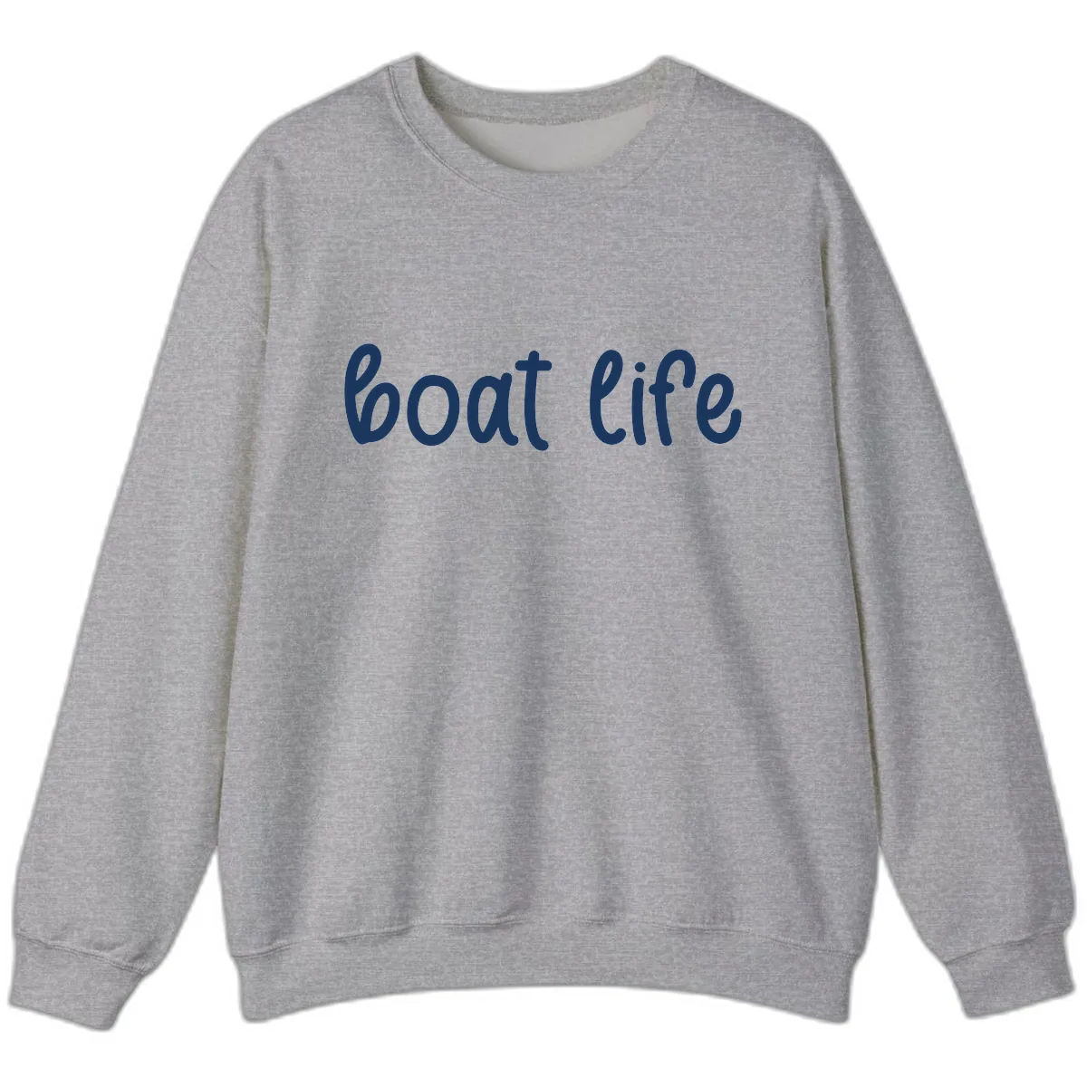 Boat Life Script Design Sweatshirt in Sport Grey