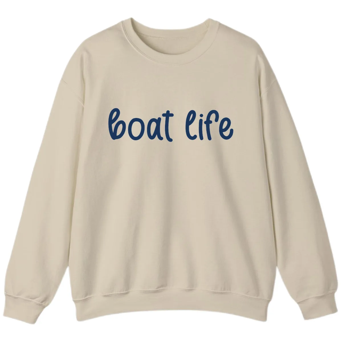 Boat Life Script Design Sweatshirt in Sand