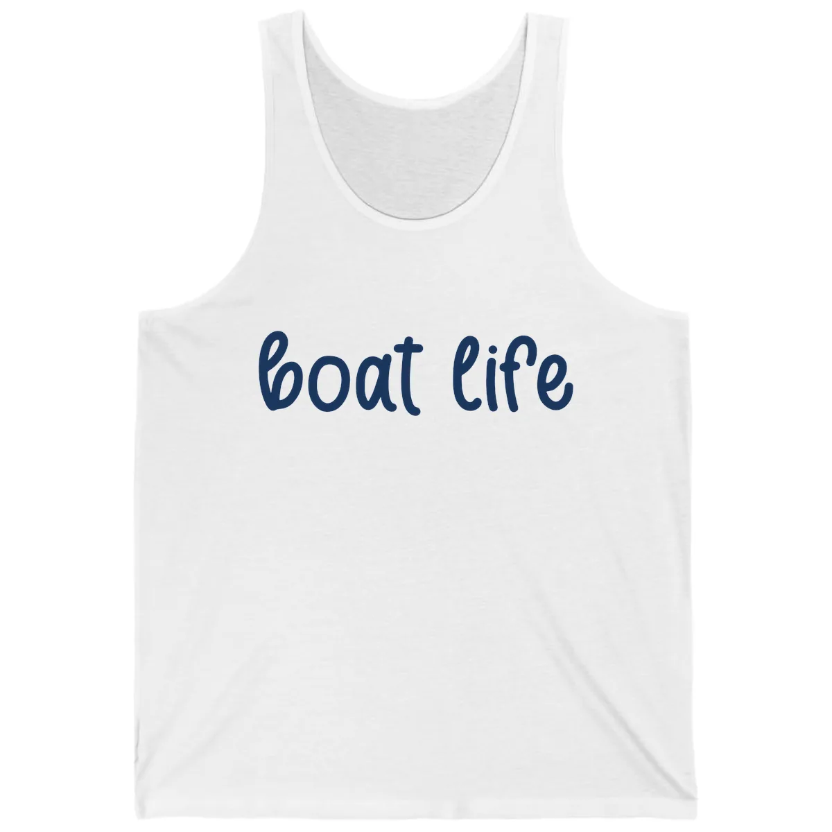 Boat Life Script Design Tank in White