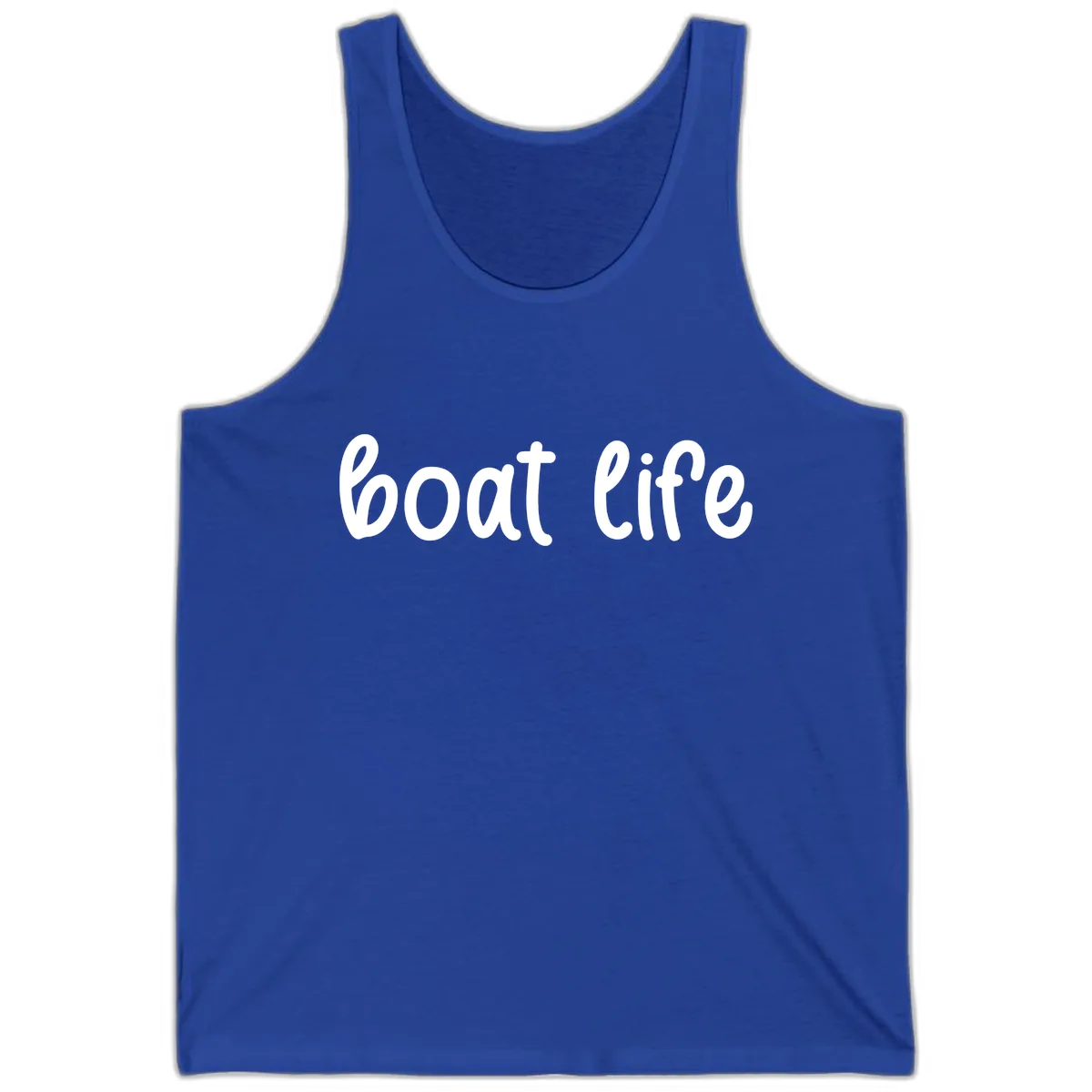 Boat Life Script Design Tank in True Royal